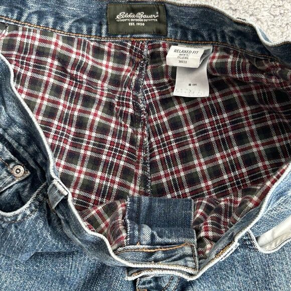 Eddie Bauer Fleece Lined Jeans Mens 38 X 32 Relaxed Fit Denim Outdoor Hunting - Picture 5 of 16